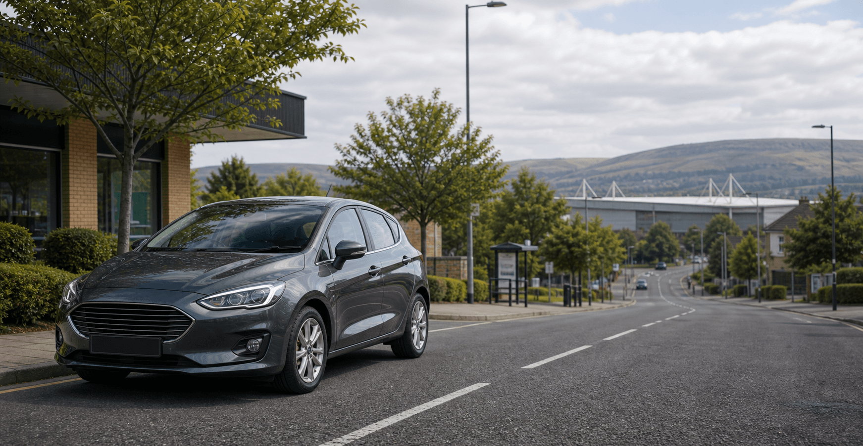 Compact hire car ready for practical travel around Monmouth